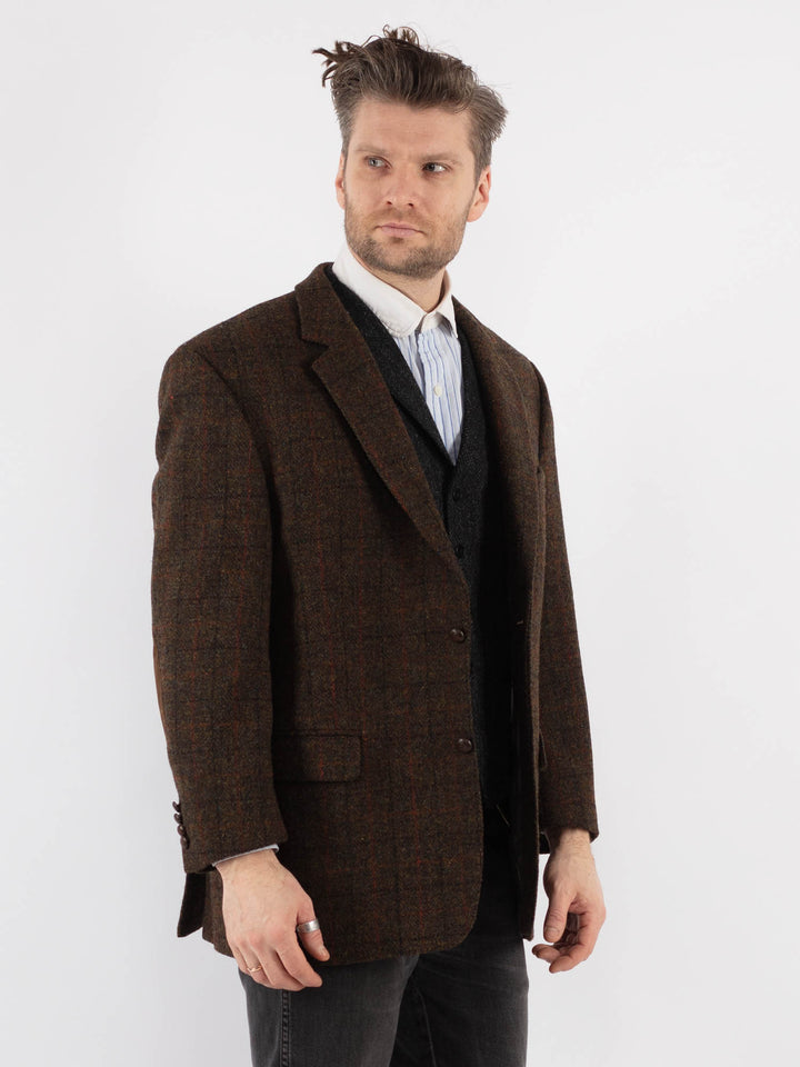 Vintage 80's Men Harris Tweed Jacket in Brown - NorthernGrip