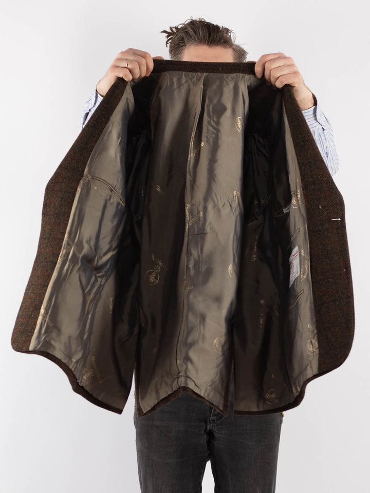 Vintage 80's Men Harris Tweed Jacket in Brown - NorthernGrip