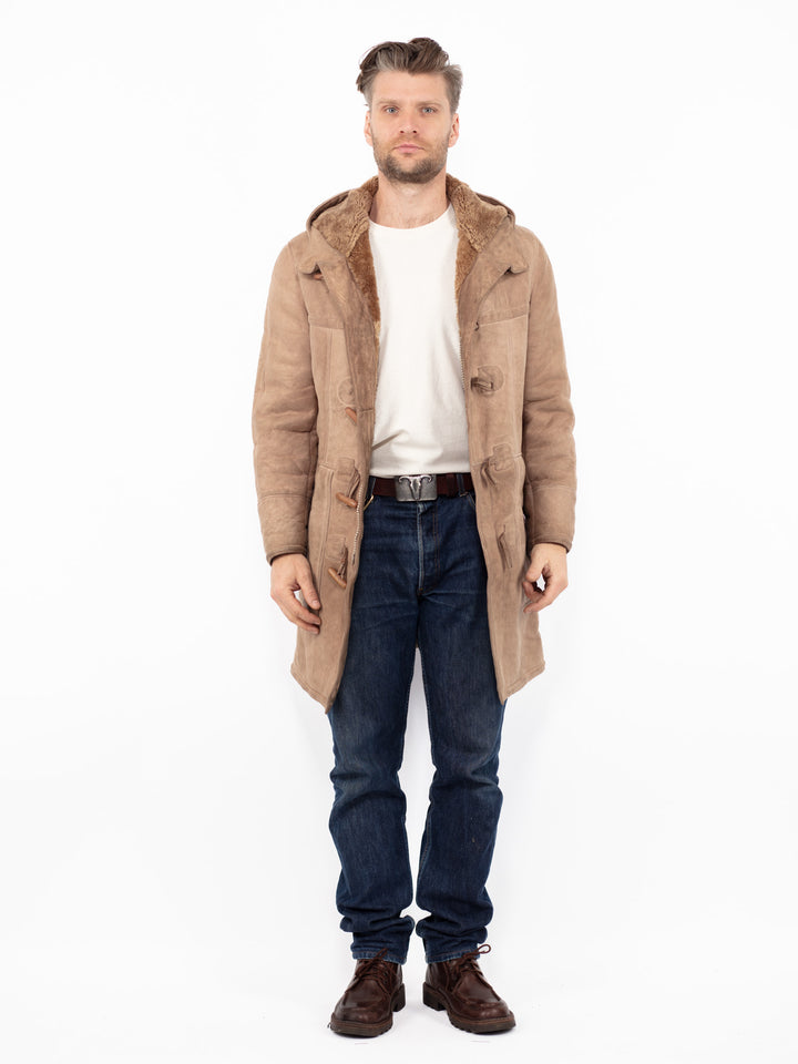 Vintage 80's Men Sheepskin Coat in BeigeZ2553