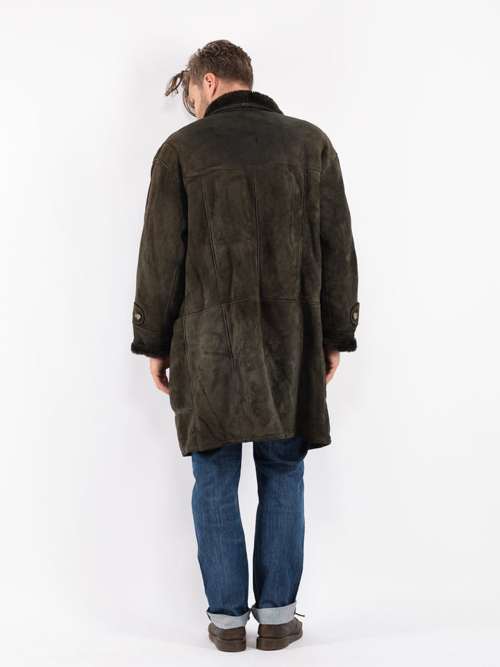 Vintage 80's Men Sheepskin in Green