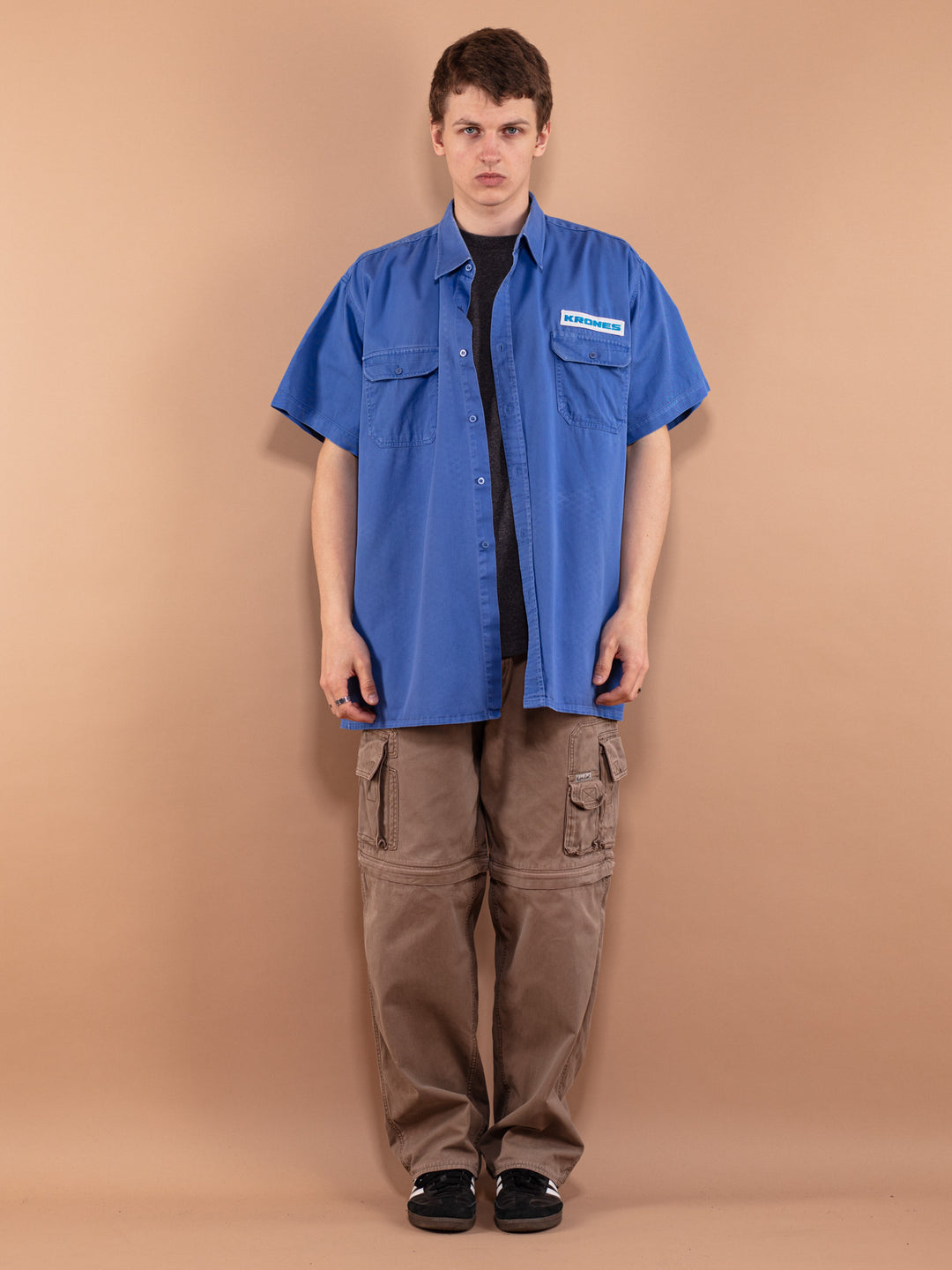 Vintage 80's Men Short Sleeve Work Shirt - NorthernGrip