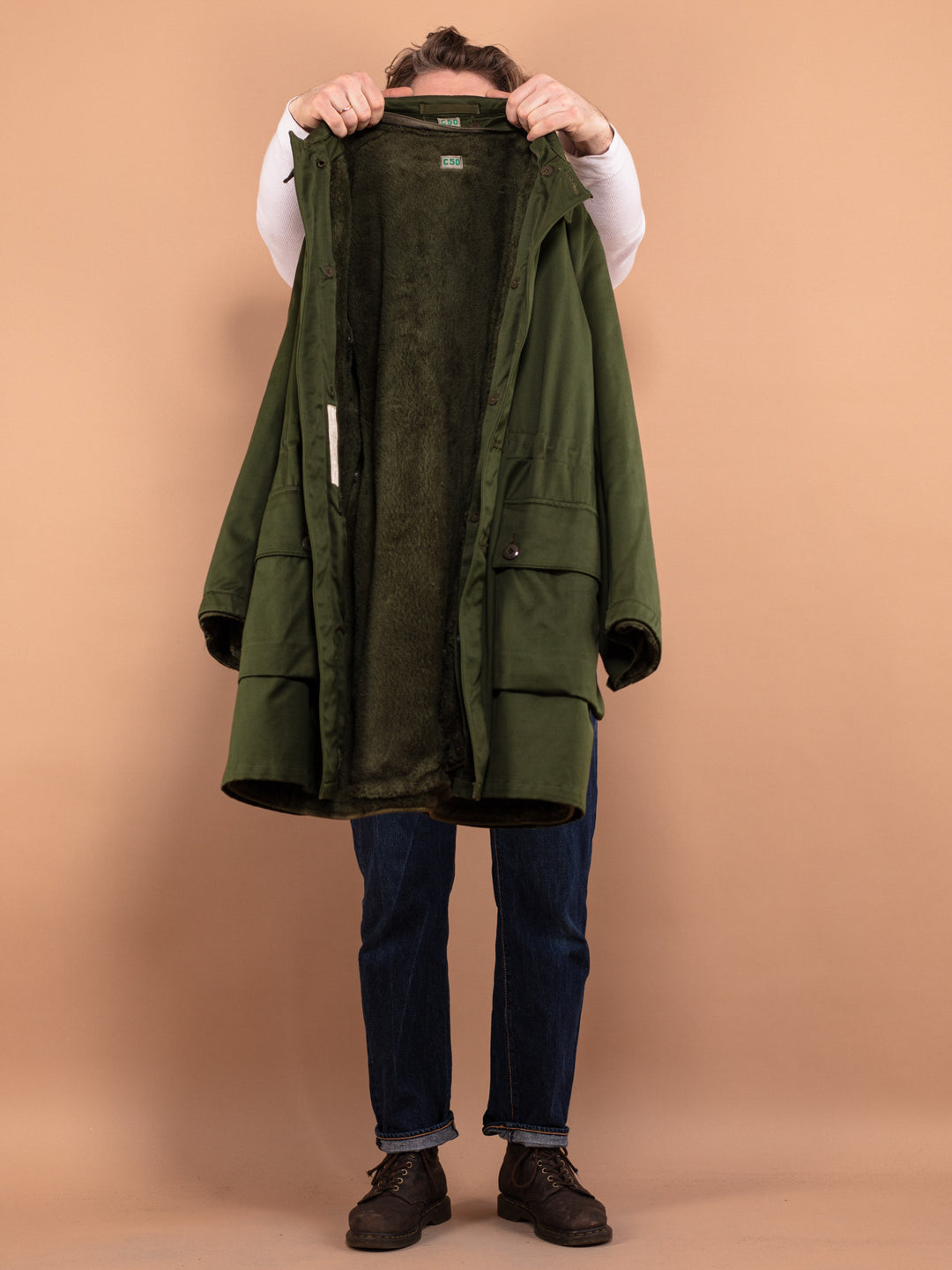 Vintage 80's Men Swedish Military Parka Coat in Green - NorthernGrip