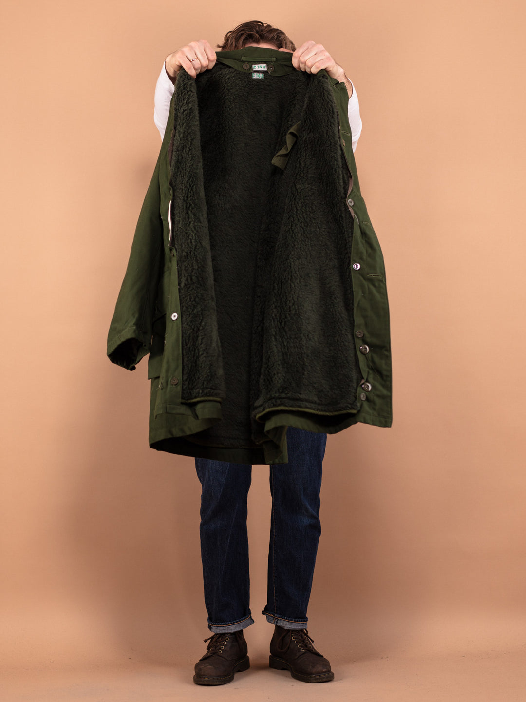 Vintage 80's Men Swedish Military Parka Coat in Green - NorthernGrip