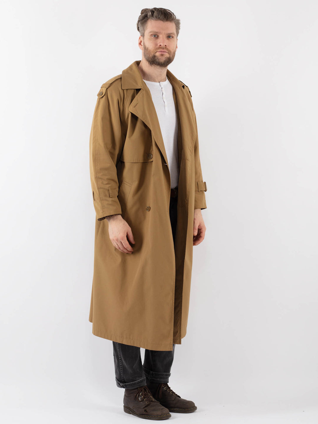 Vintage 80's Men Trench Coat in BeigeZ947