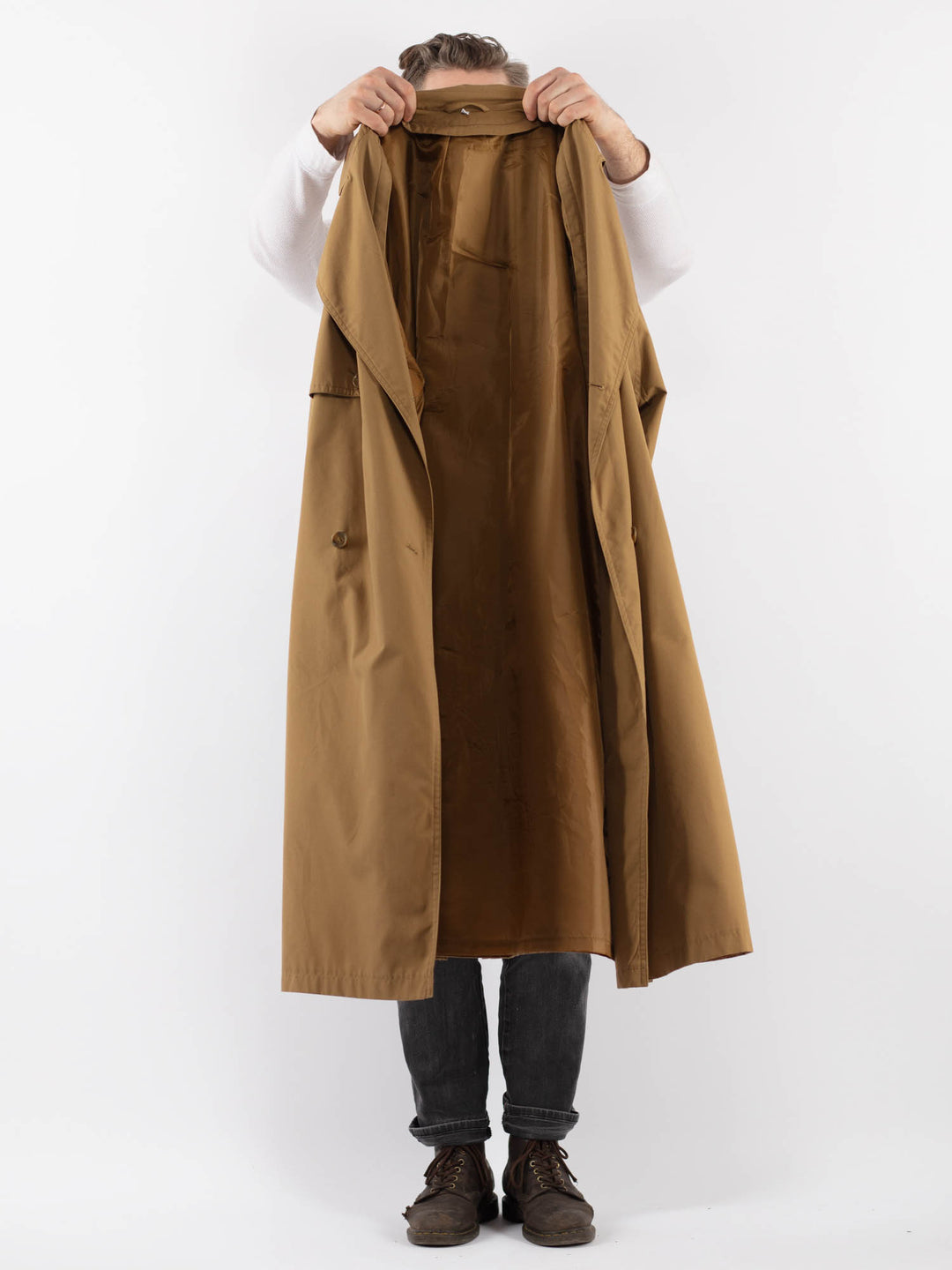 Vintage 80's Men Trench Coat in BeigeZ947