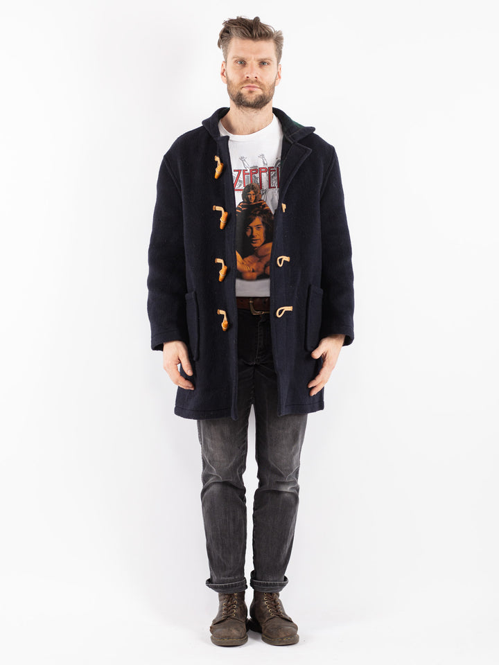 Vintage Men Wool Coat in Blue