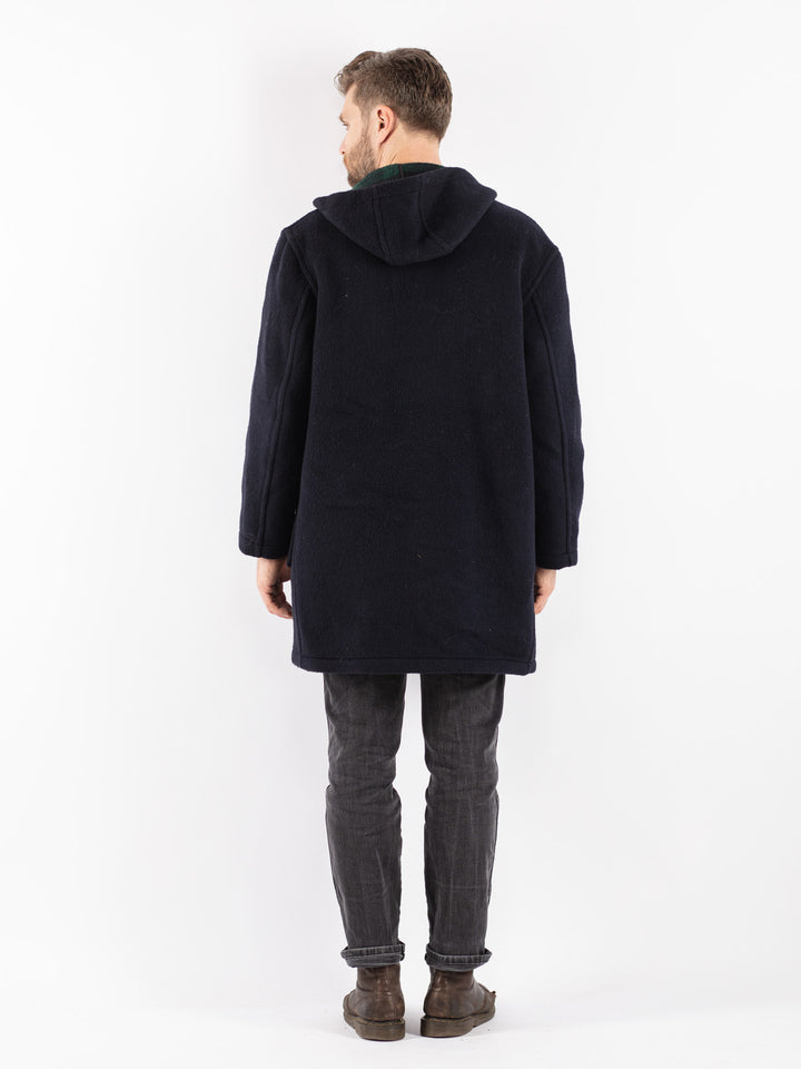 Vintage Men Wool Coat in Blue