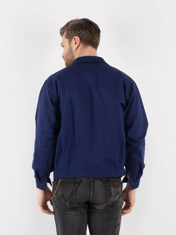 Vintage 80's Men Work Jacket in Blue
