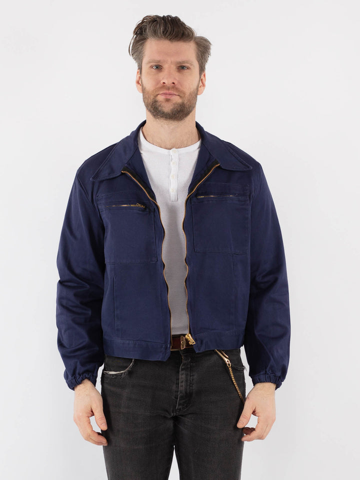Vintage 80's Men Work Jacket in Blue
