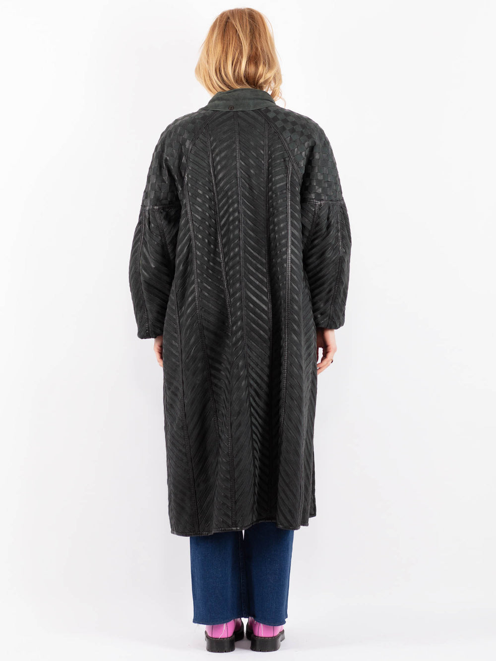 Vintage 80's Women Sheepskin Shearling in BlackV9539