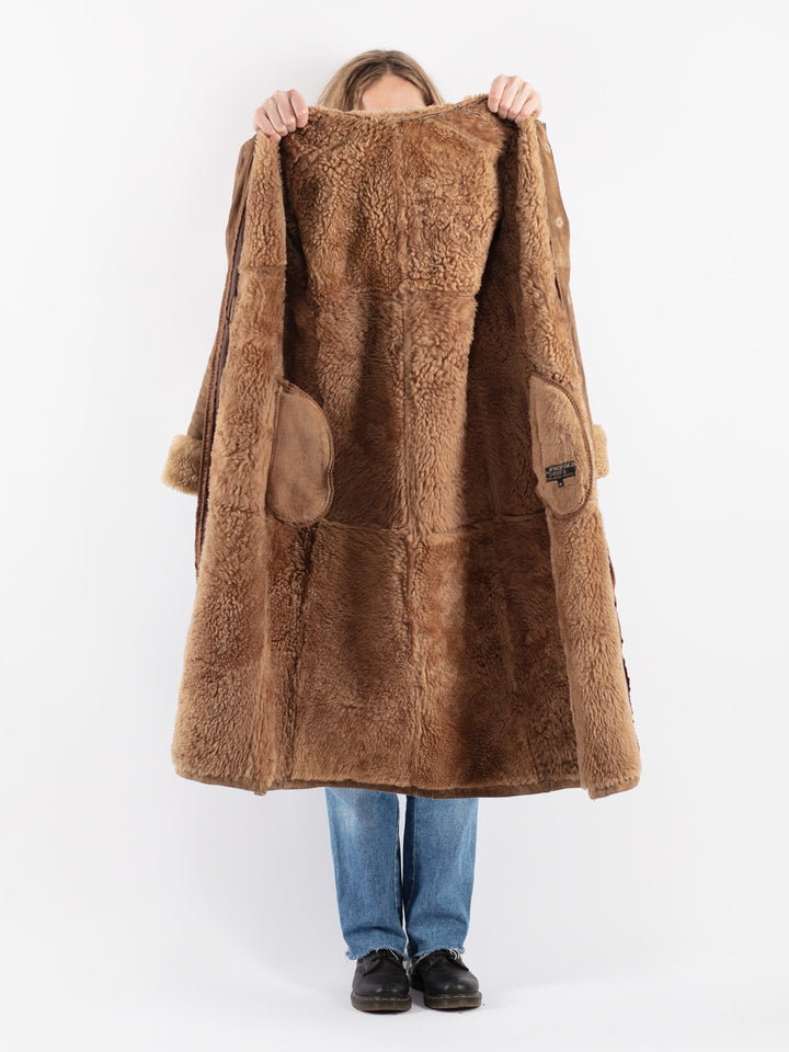 Vintage 80's Women Sheepskin Coat in BeigeV9035
