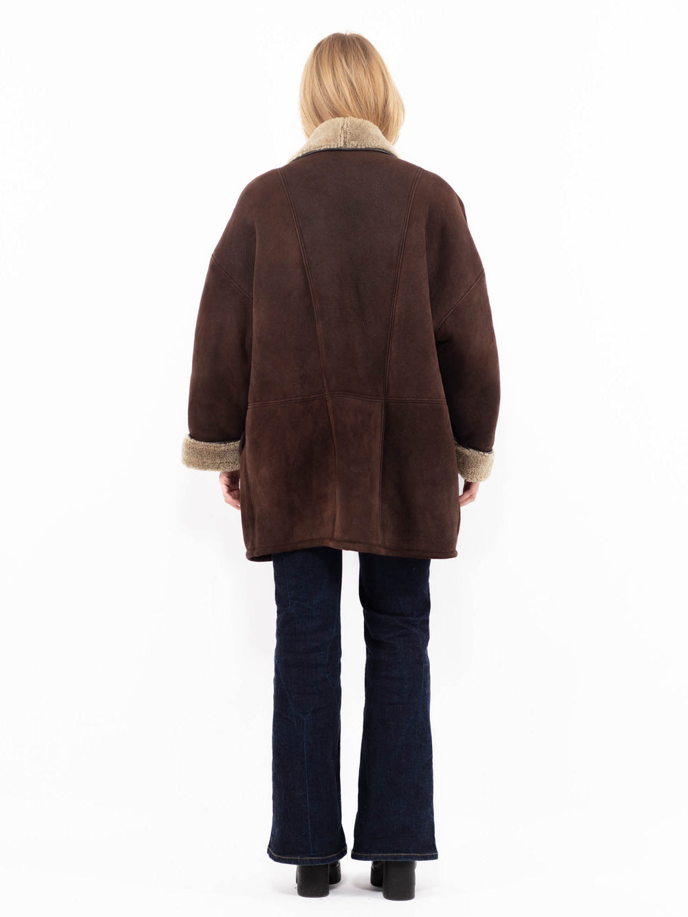 Vintage 80's Women Sheepskin Coat in BrownA1092