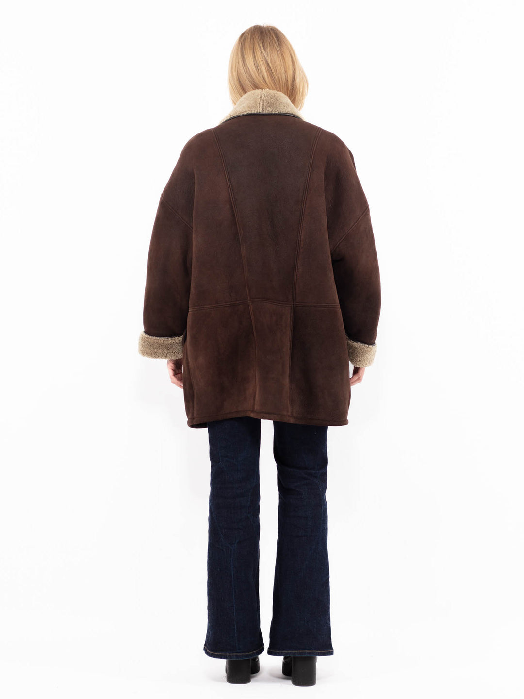 Vintage 80's Women Sheepskin Coat in BrownA1092