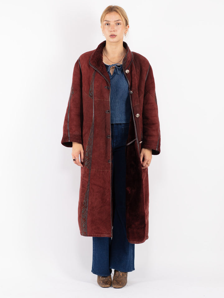 Vintage 80's Women Coat in Red