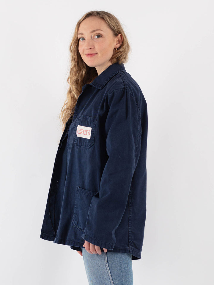 Vintage 80's Women Work Jacket in BlueV9376