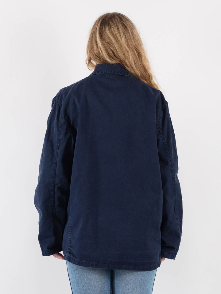 Vintage 80's Women Work Jacket in BlueV9376