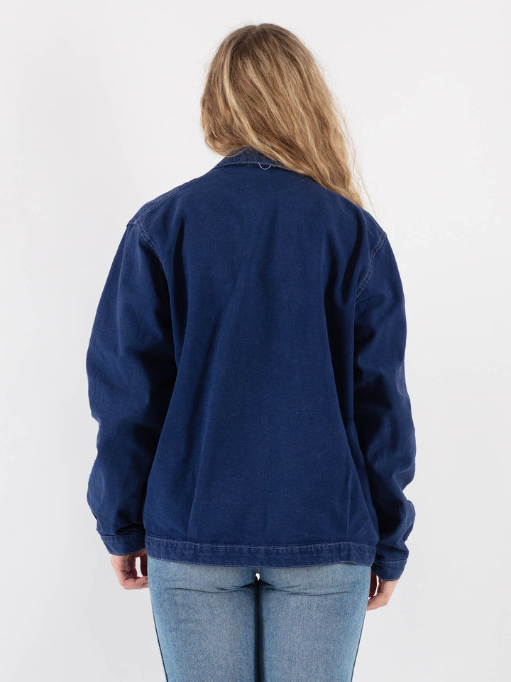 Vintage 80's Women Work Jacket in Blue
