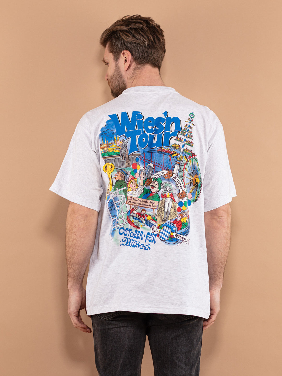 Vintage 90. gadu t-krekls ar Oktoberfest apdruku