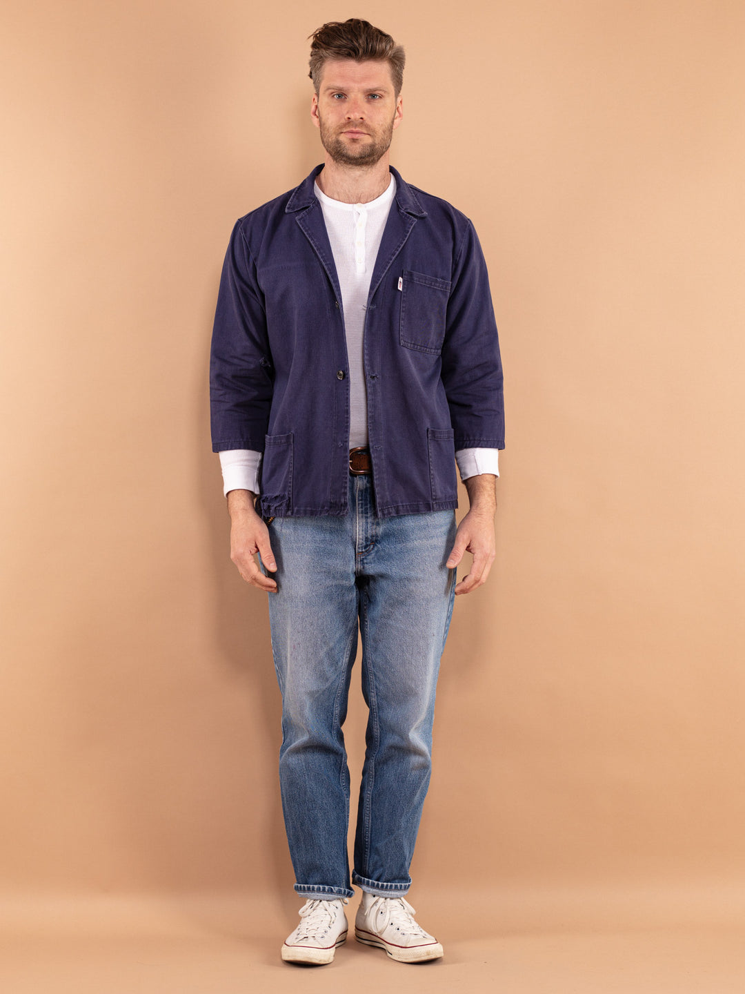 Vintage 90's Distressed Italian Chore Jacket - NorthernGrip
