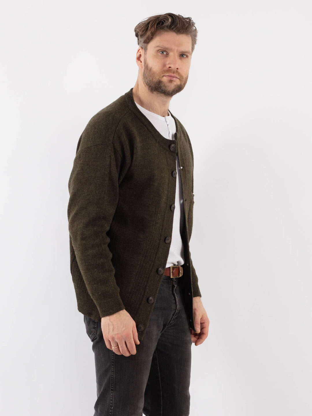 Vintage 90's Men Cardigan in GreenZ956