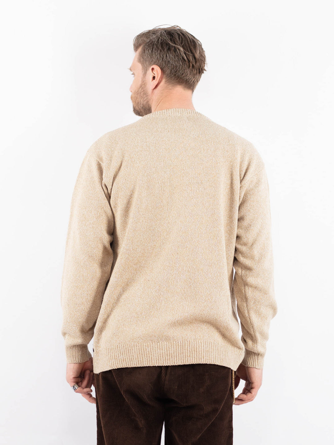 Vintage 90's Men Cardigan in BeigeZ1643