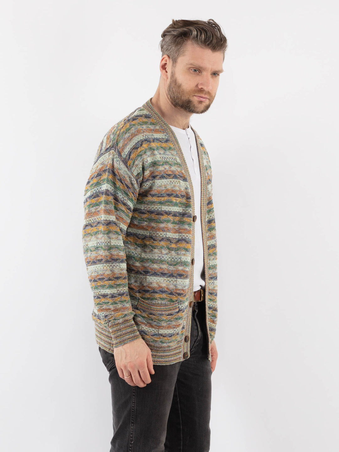 Vintage 90's Men Cardigan in MultiZ960