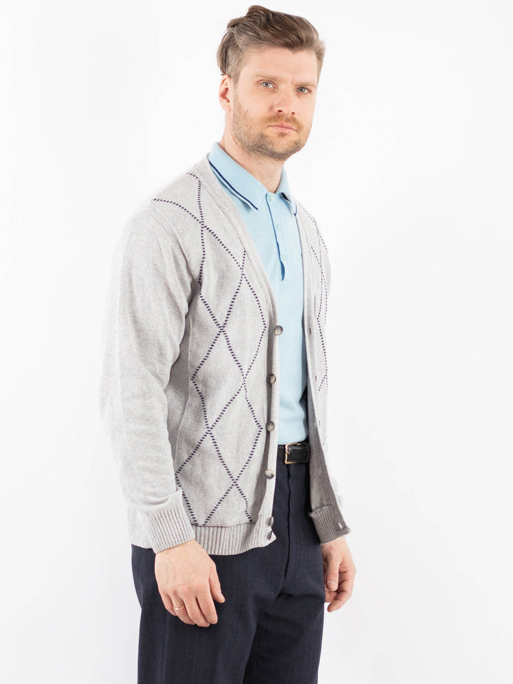Vintage 90's Men Cardigan in GrayZ1379