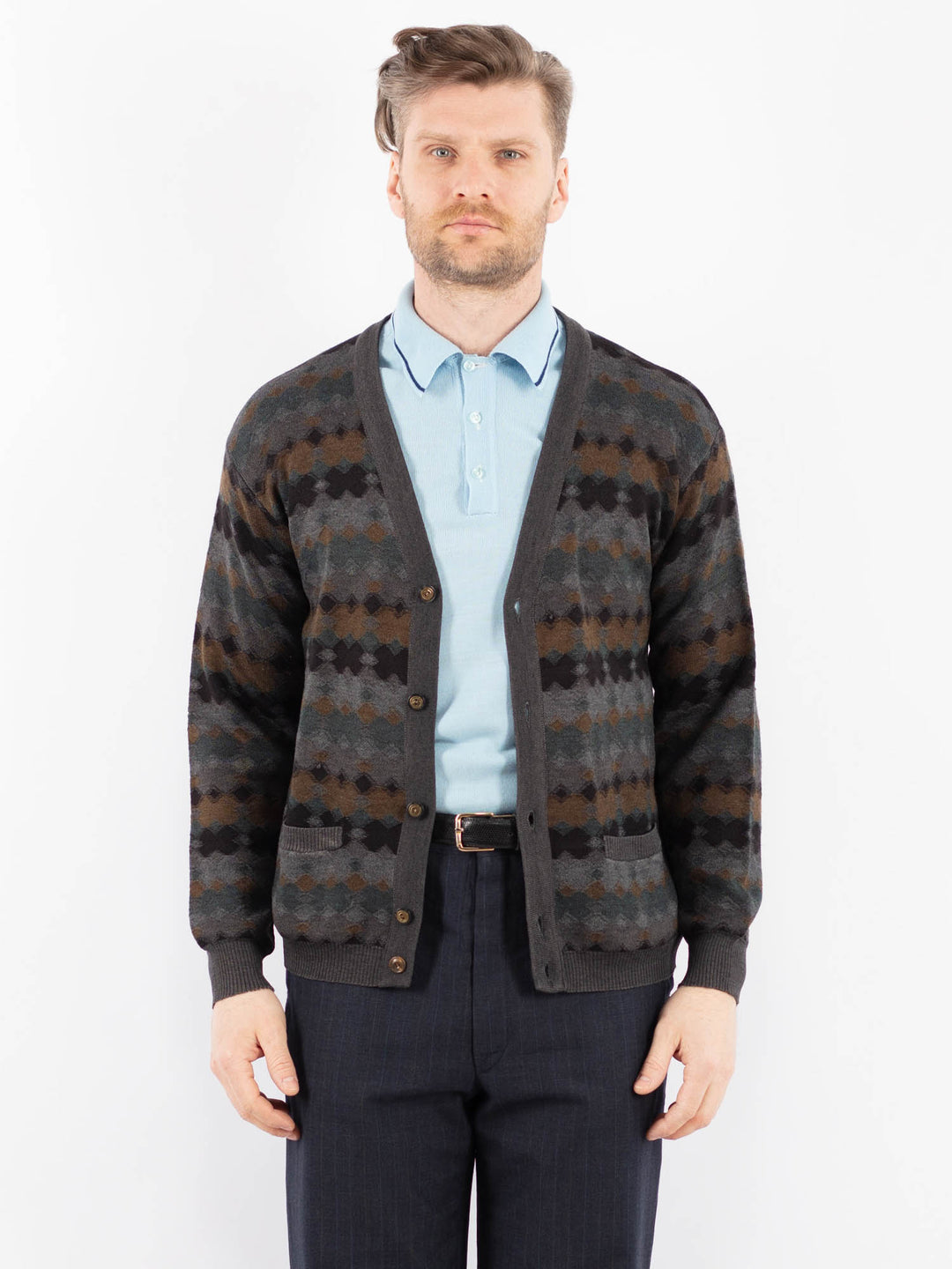 Vintage 90's Men Cardigan in GrayZ1385