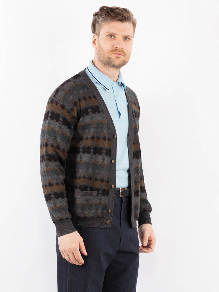 Vintage 90's Men Cardigan in GrayZ1385