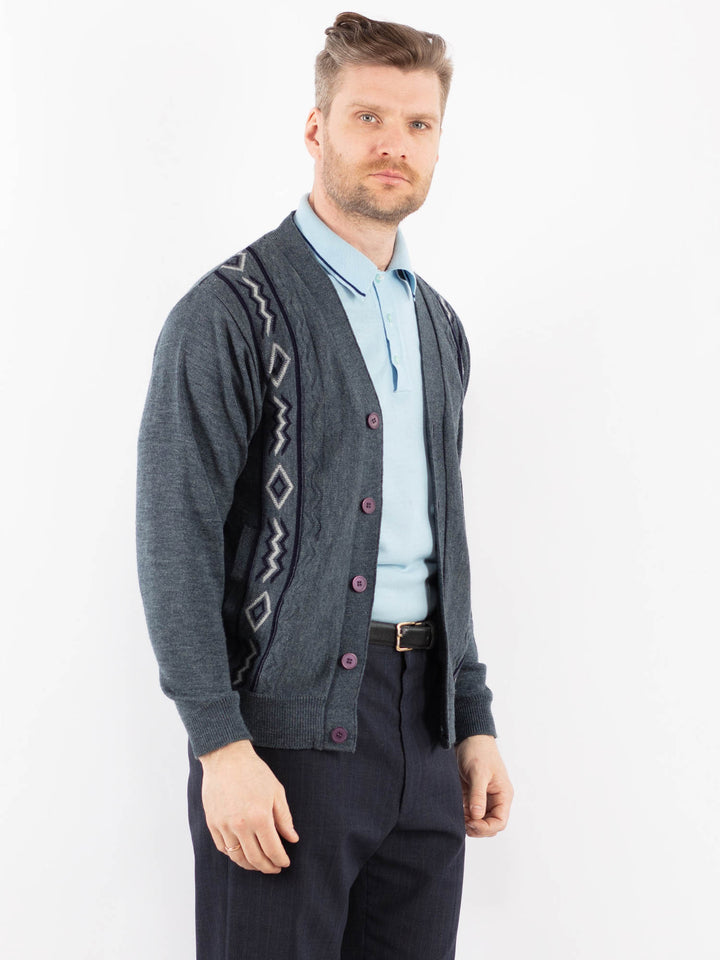 Vintage 90's Men Cardigan in GrayZ1386