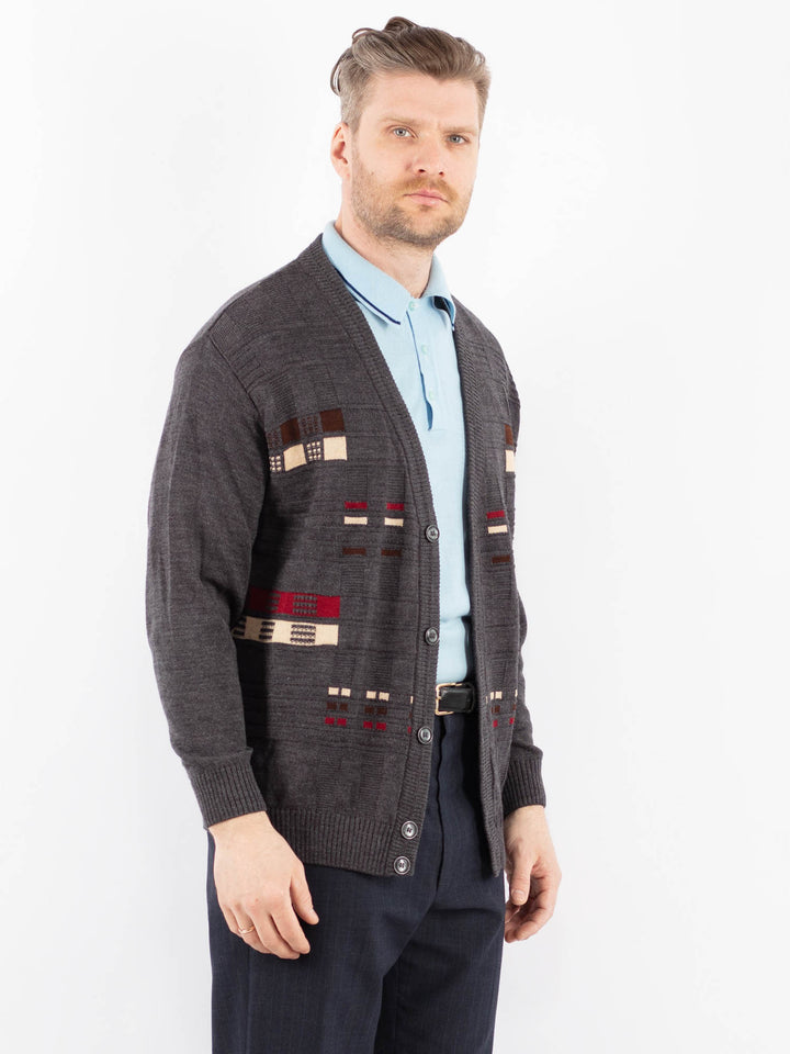 Vintage 90's Men Cardigan in GrayZ1387