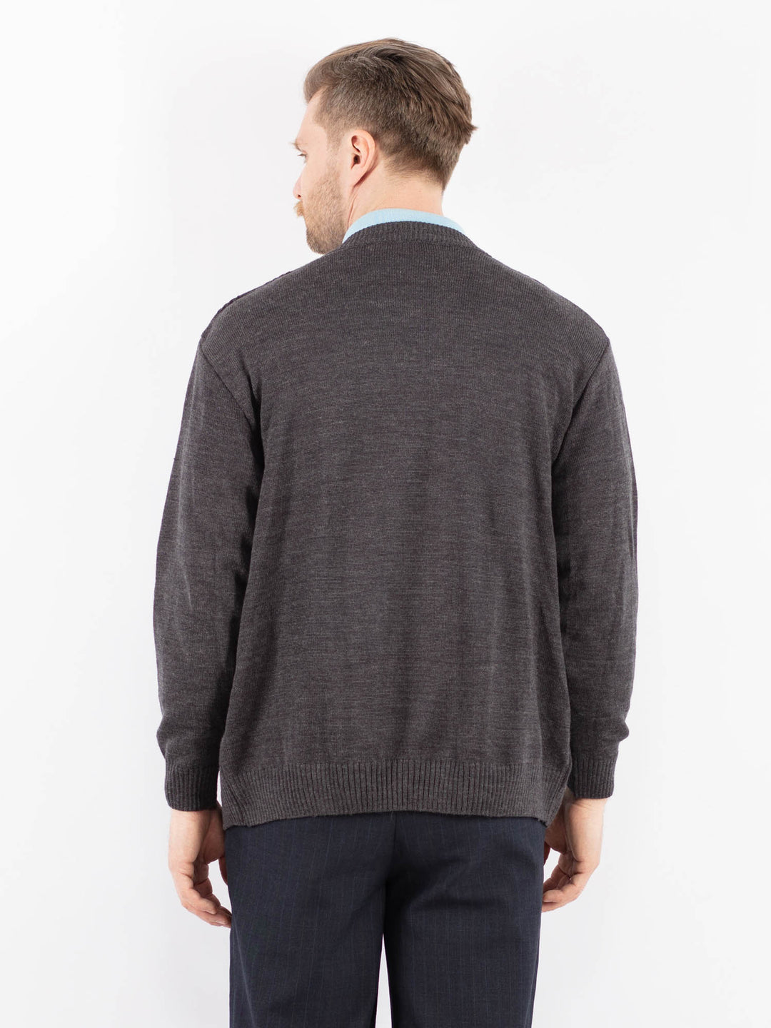 Vintage 90's Men Cardigan in GrayZ1387
