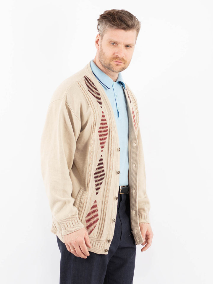 Vintage 90's Men Cardigan in BeigeZ1395