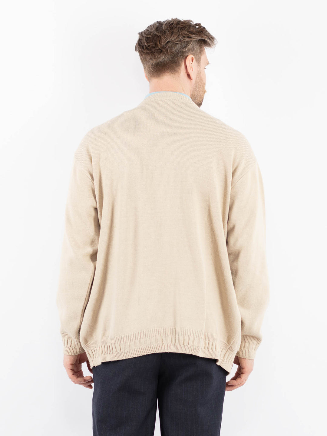 Vintage 90's Men Cardigan in BeigeZ1395