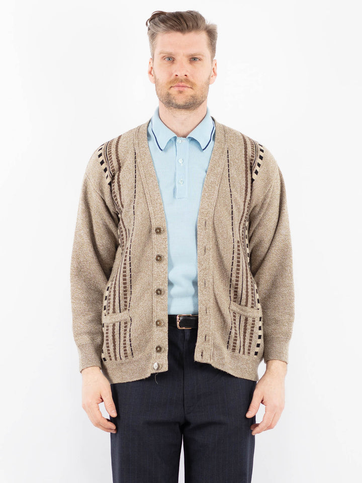 Vintage 90's Men Cardigan in Beige Z1396