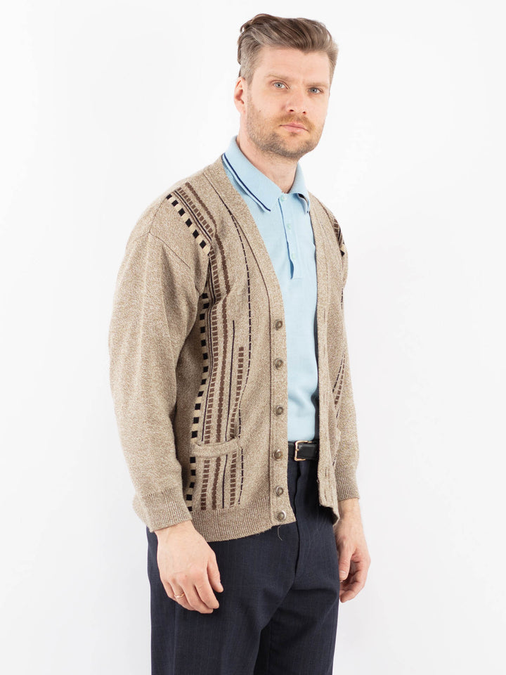 Vintage 90's Men Cardigan in Beige Z1396