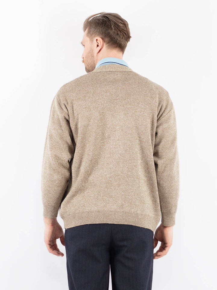 Vintage 90's Men Cardigan in Beige Z1396