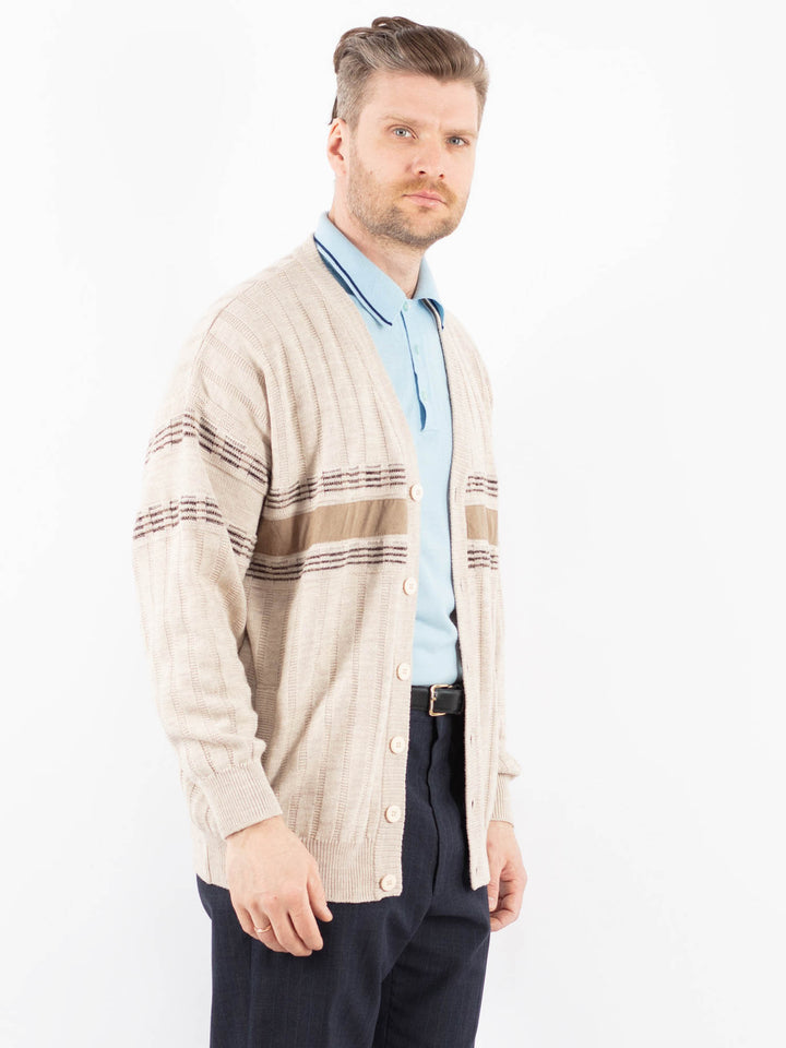 Vintage 90's Men Cardigan in BeigeZ1397