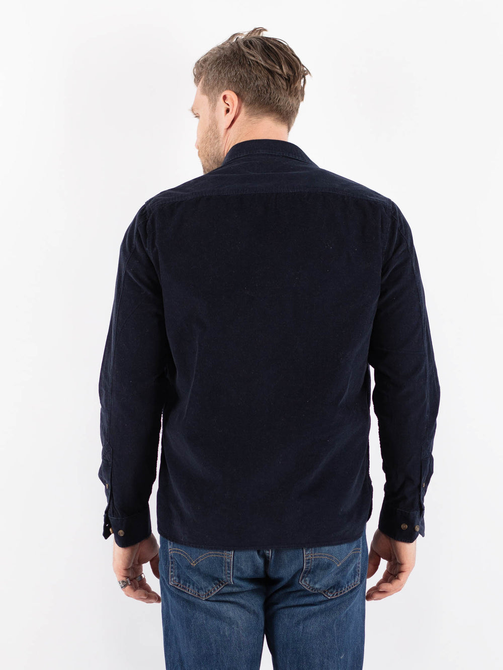 Vintage 90's Men Corduroy Shirt in BlueZ1488