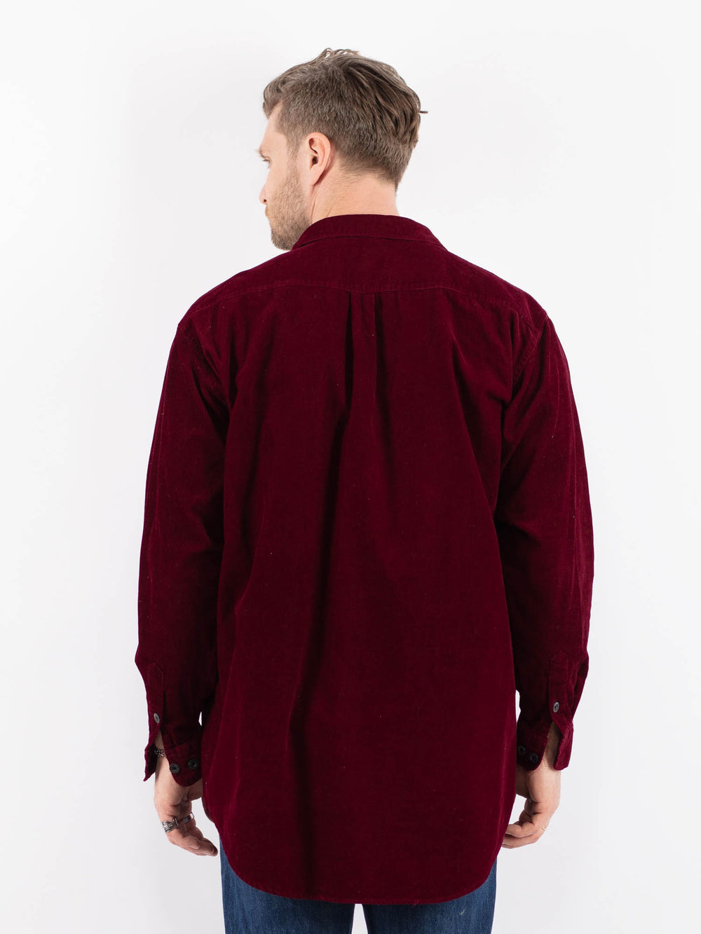 Vintage 90's Men Corduroy Shirt in RedZ1490