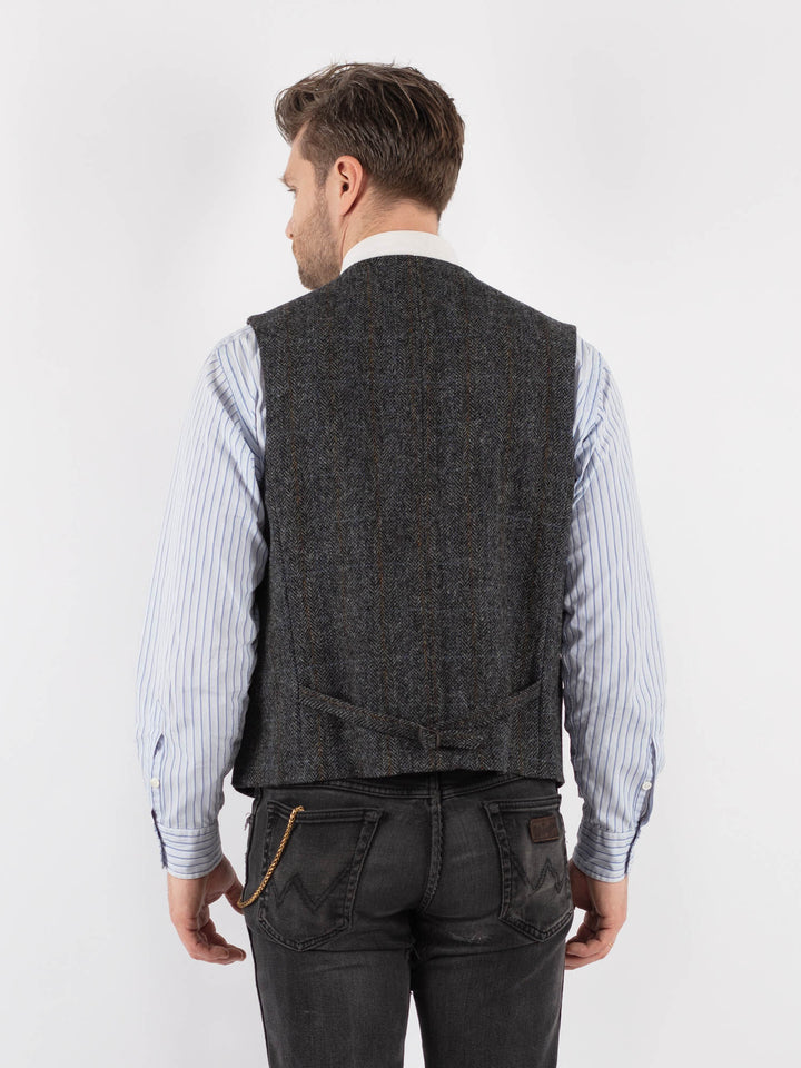 Vintage 90's Men Harris Tweed Vest in Gray - NorthernGrip