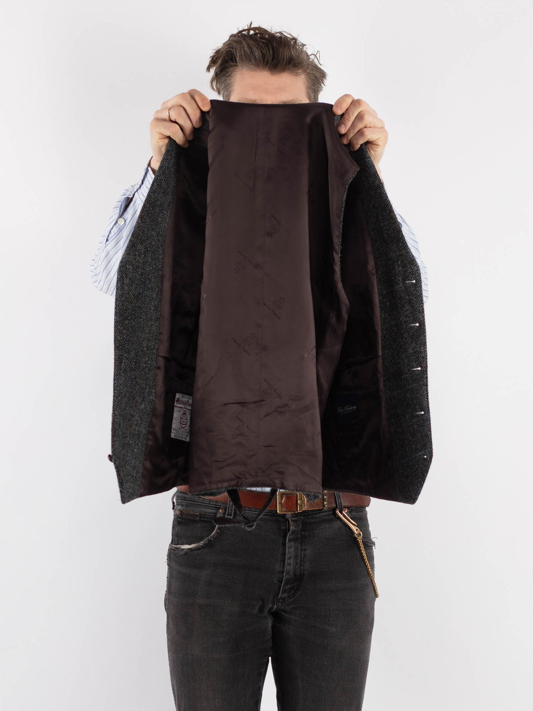 Vintage 90's Men Harris Tweed Vest in Gray - NorthernGrip
