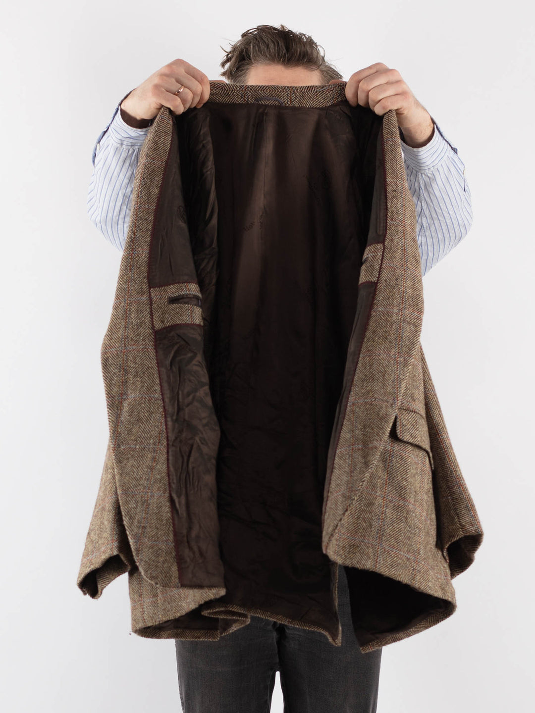 Vintage 90's Men Harris Tweed Jacket in Beige - NorthernGrip