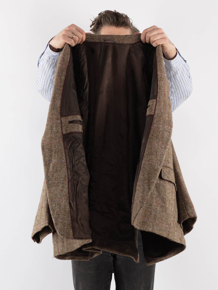 Vintage 90's Men Harris Tweed Jacket in Beige - NorthernGrip