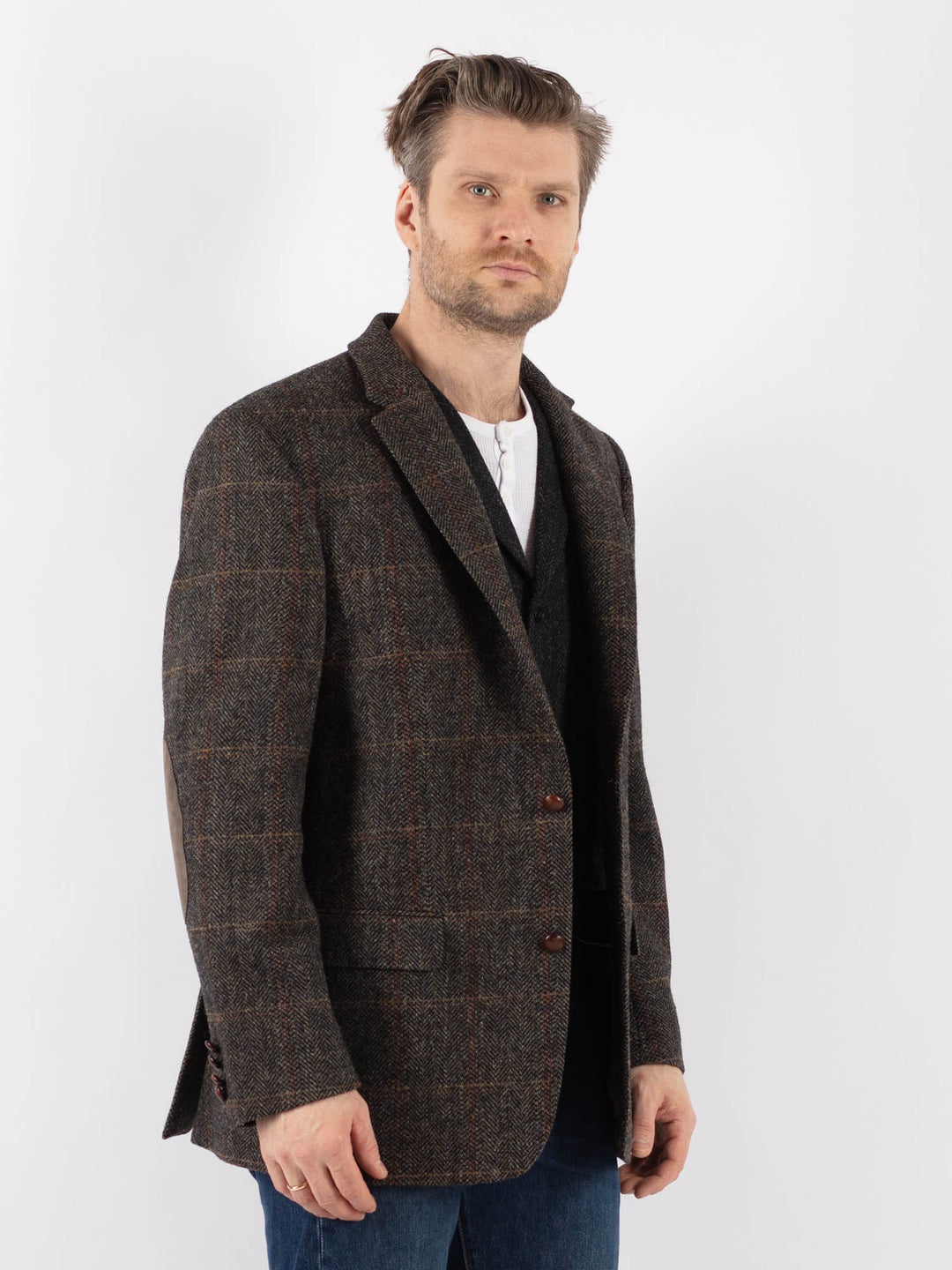 Vintage 90's Men Harris Tweed Jacket in BrownZ1203
