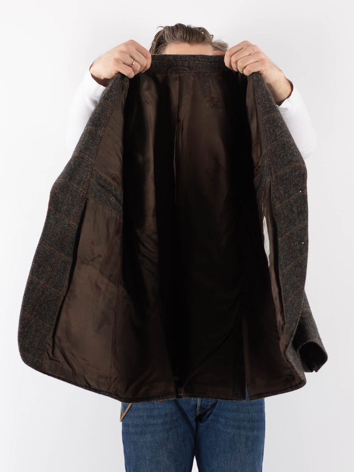 Vintage 90's Men Harris Tweed Jacket in BrownZ1203
