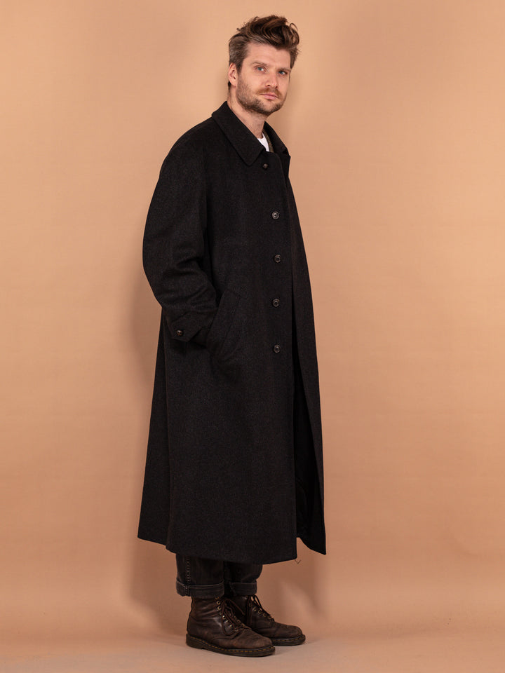 Vintage 90's Men Loden Wool Blend Coat in Gray - NorthernGrip