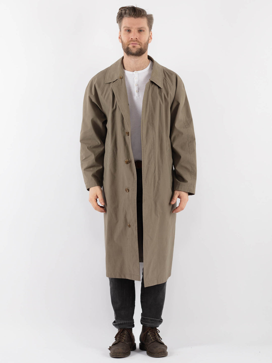 Vintage 90's Men Mac Coat in BeigeZ946