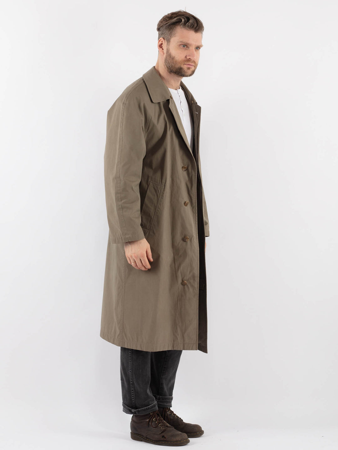 Vintage 90's Men Mac Coat in BeigeZ946
