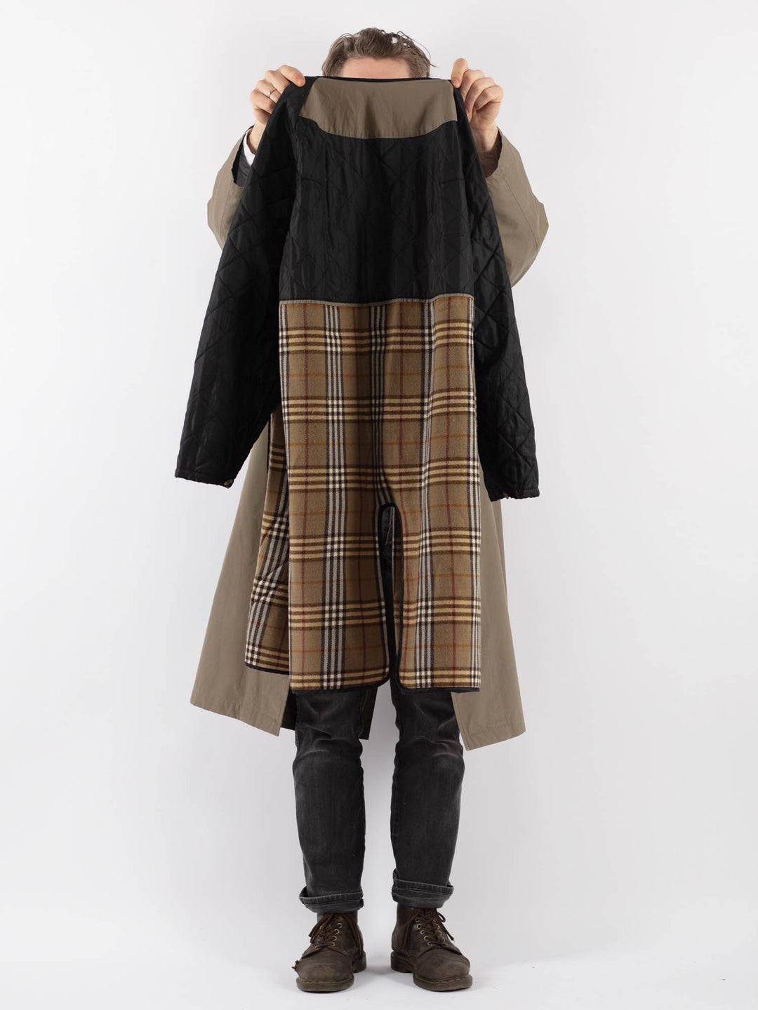 Vintage 90's Men Mac Coat in BeigeZ946